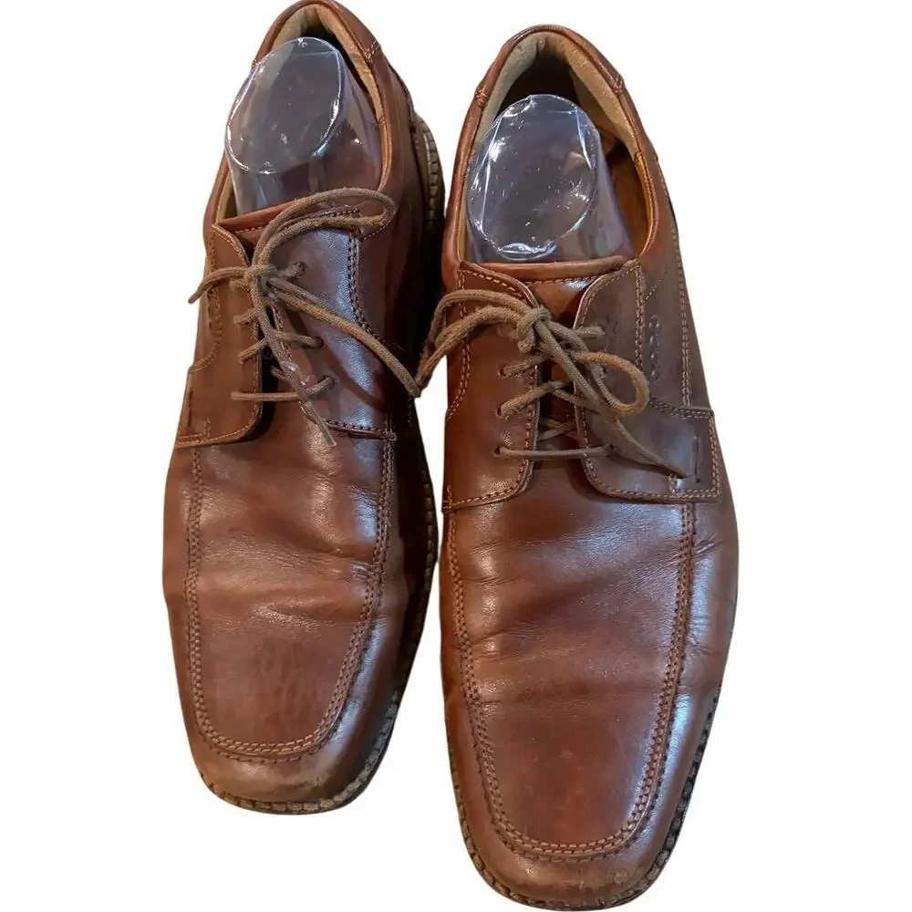Ecco Brown Leather‎ Men's Oxford Dress Shoes Size 47 US 13